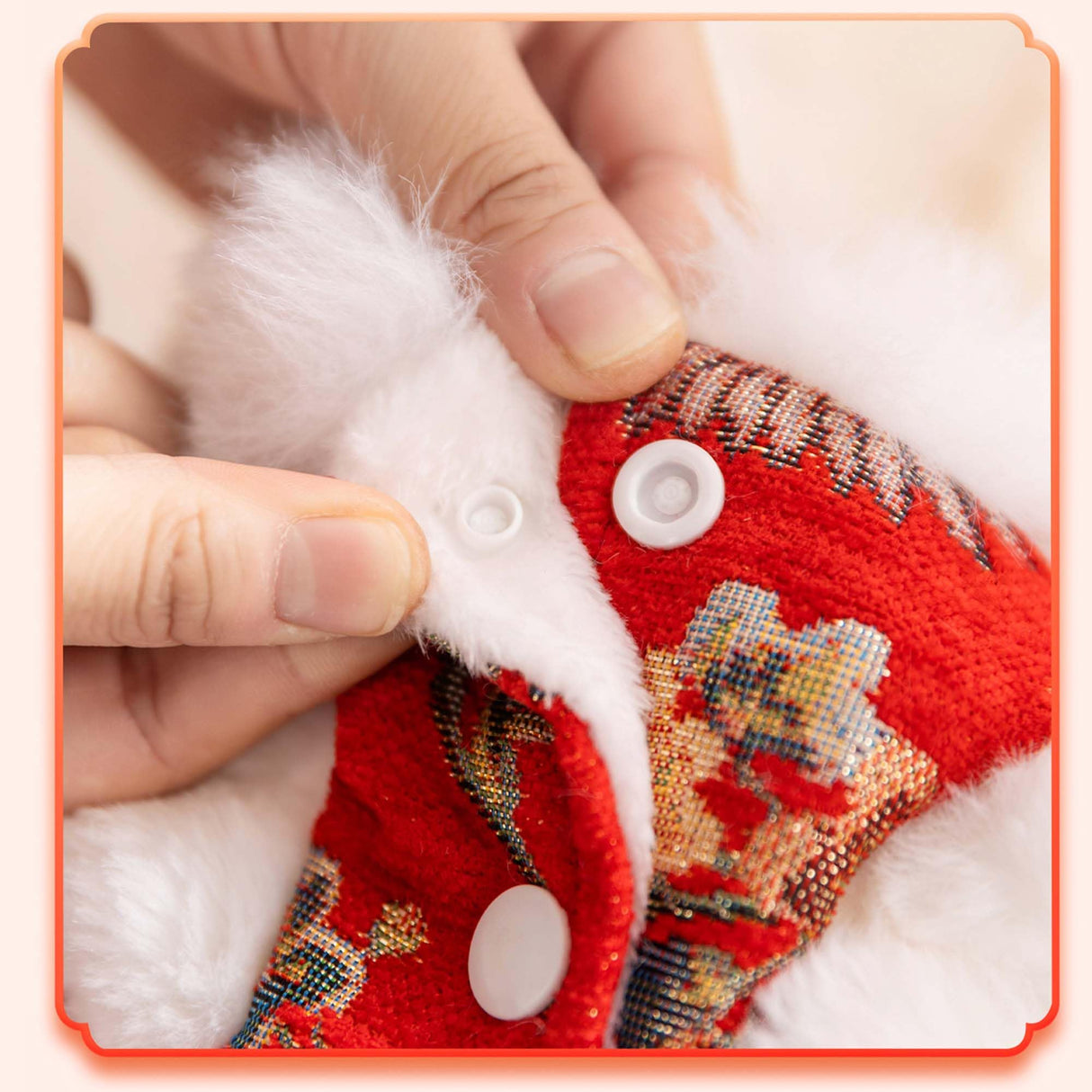 MuYaoPet Dog Chinese New Year Clothes Cat Tang Costume Outfit,Tassels Dog Cheongsam Tang Suit,Winter Fleece Pet Jacket Clothes (Red, M)