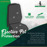 Plush Paws Products Premium Bucket Car Seat Protector | Diamond Stitching | Washable & Waterproof Front Seat Dog Cover Car, Truck, & SUV | Nonslip, Tear Resistant Pet Passenger Seat Cover | Grey