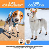 BEAUTYZOO Waterproof Dog Shoes for Small Medium Large Size Dogs, Dog Booties to Prevent Licking for Hardfloors Floors,6 PCS Grip Dog Boots & Paw Protectors for Winter Snow Rain Hiking