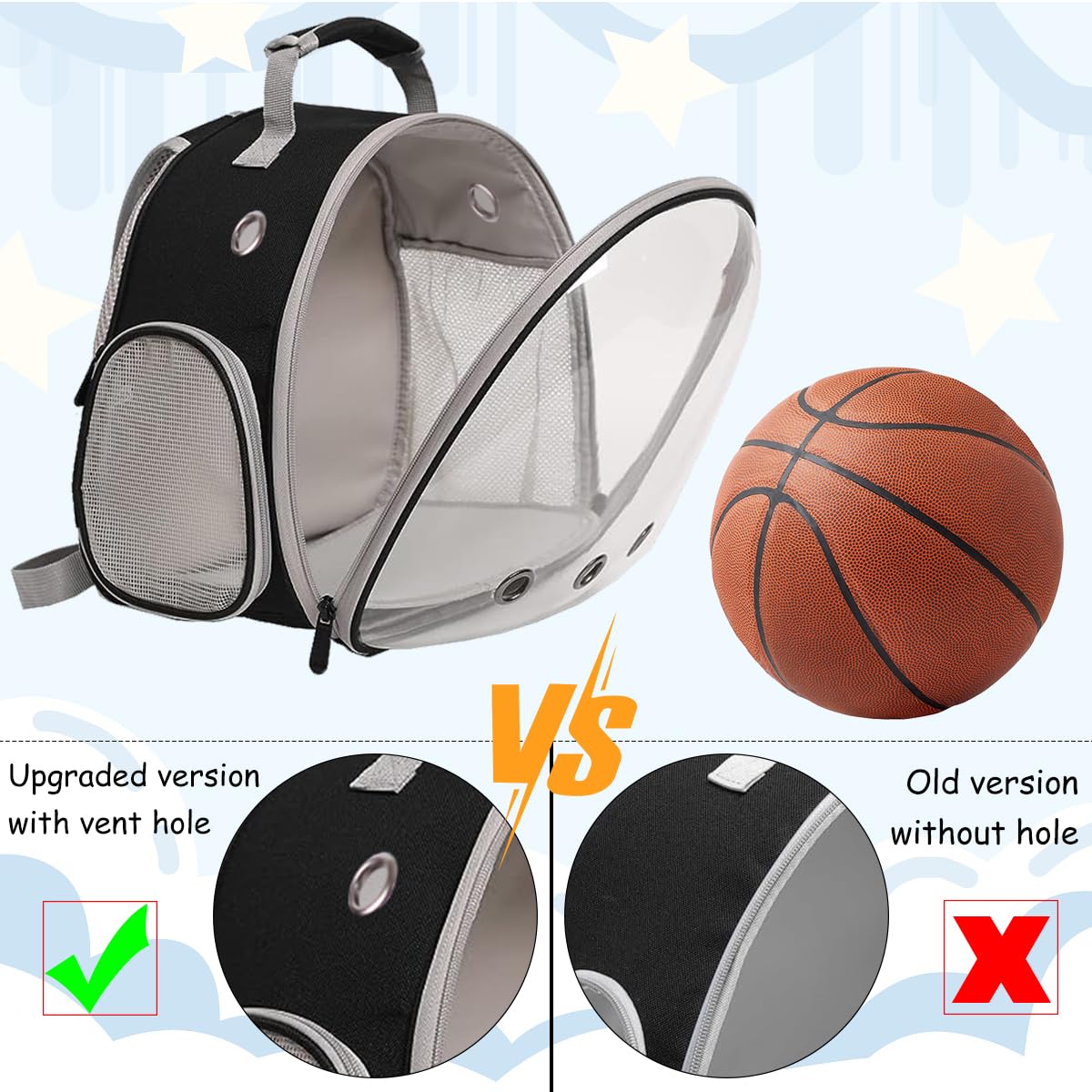 Guinea Pig Backpack, Space Capsule Bubble Window Small Animal Backpack for Guinea Pig, Bird Bunny Rabbit