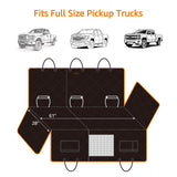 iBuddy Truck Seat Extender for Dog Hard Bottom Seat Cover Split Design Offer Large Space Protects Leather Seat from Scratch, Hair, Waterproof Pickup Truck Seat Cover for Silverado/GMC/Ram/F150 F250