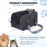 RUONARIER Center Console Dog Car Seat for Small Dogs,Dog Booster Car Seat with Safety Belt and Pockets,Portable Pet Armrest for Puppy Cat Under 13 lbs (Black)