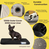 K9 Ballistics Tough Ripstop Orthopedic Crate Bed - Thick, Durable XL Kennel Pad with Washable Cover for Extra Large Dogs, 47 x 29 fits 48” Wire Crate, Obsidian Black