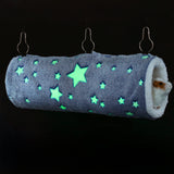 Mogoko Noctilucent Luminous Guinea Pig Rat Hammock Bunkbed Hanging Tunnel and Soft Bed Mat for Ferret Hedgehog Squirrel Hideout Cage Accessories (Tunnel and Bunkbed Hammock)