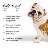 Eye Envy Bulldog Wrinkle Cleaner & Nose Care Kit. Bulldog Wrinkle Wipes, Tear Stain Powder, Applicator Brush & Dog Nose Balm. Cleans Skin Folds. Removes Stains. Helps Cracked Noses. Made in USA