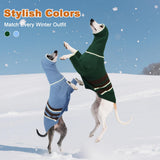 DENTRUN Greyhound Dog Sweater Medium with Detachable Hood - Warm Winter Knit Hoodie for Long Neck Dogs, Turtleneck Cold Weather Clothes with Leash Hole for Whippet, Saluki, Afghan Hound, Borzoi