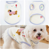 Cute Pet Apparel Cotton Dog Clothes All Season Sleeveless Puppy Kitten Pullover Soft Skin-Friendly (Beige, S (3-5.5lbs))