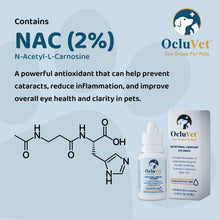 Load image into Gallery viewer, OcluVet Eye Drops for Pets | Clinically Studied Antioxidants for Pets with Cataracts | Made in The USA | Includes 2% N-Acetyl-L-Carnosine (NAC) | 16mL

