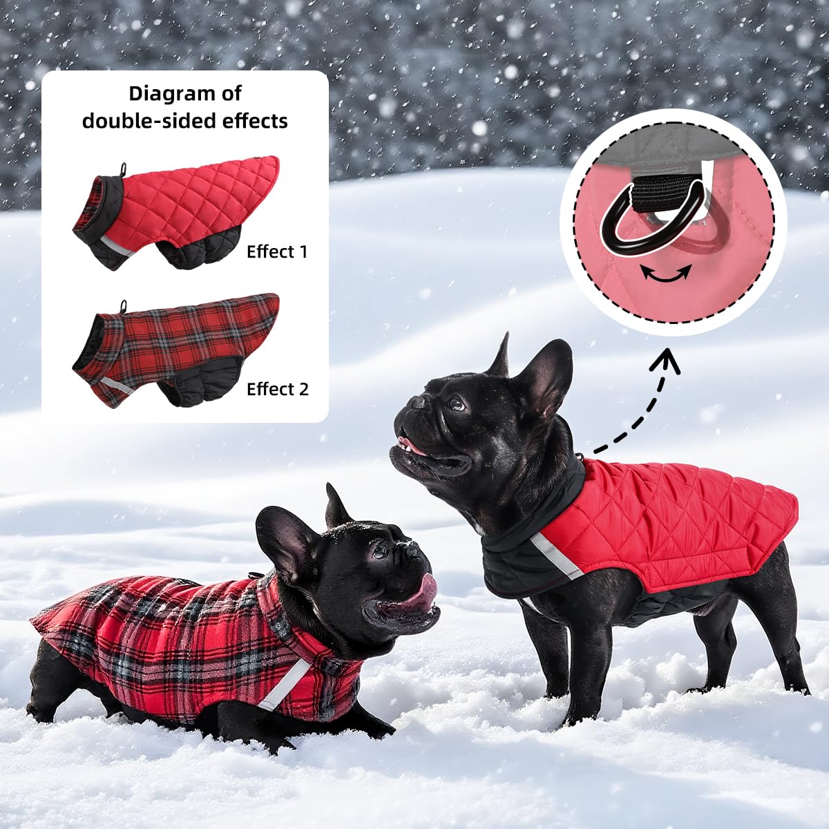 Reversible Waterproof Dog Coat - Adjustable Winter Jacket for Small to Large Breeds, Warm Cold Weather Apparel for Medium Dogs (Army Green & Orange, 2X-Large (Pack of 1))