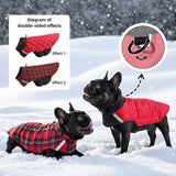 Reversible Waterproof Dog Coat - Adjustable Winter Jacket for Small to Large Breeds, Warm Cold Weather Apparel for Medium Dogs (Army Green & Orange, 2X-Large (Pack of 1))