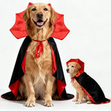 Olanrun Dog Costume - Dog Halloween Costumes Vampire Cloak, Wizard Outfit, Witch Cosplay Apparel Cape - Funny Party Dress Up Halloween Pet Costumes for Large Dogs (Black Red)