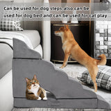 LitaiL 7-Step Dog Stairs for High Beds 30-36" Tall Dog Ramp for Small and Older Pets, Non-Slip Pet Steps, Grey