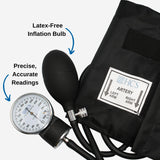 HCS Blood Pressure Cuff, Manual - Adult Aneroid Sphygmomanometer - Medical, Home, Elderly Care - BP Cuff Manual - Blood Pressure Cuff Arm Monitor w/Carrying Case