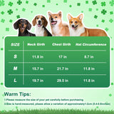 Leprechaun Dog Costume, 3 PCS St Patrick’s Day Puppy Outfit with Hat & Gold Pot, Irish Lucky Theme Celebration Green Holiday Clothes Dress Up for Dogs Cat Pet Small Medium Large