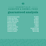 Oxbow Essentials Hamster and Gerbil Food – Complete Daily Diet with Vitamins & Minerals, High-Fiber Uniform Pellets for Balanced Nutrition, Vet-Formulated Small Animal Food, 15 lb, Made in USA