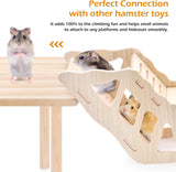 3-Piece Set Hamster Platform Play Wooden for Dwarf Syrian Hamsters Gerbils Mice or Other Small Pets