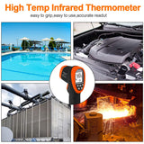 Infrared Thermometer High Temp Thermometer Pyrometer -58℉~2732℉ (-50℃ to 1500℃), 30:1 Distance Spot Ratio, Non-Contact Dual Laser Thermometer for Industry Forge【NOT for Human】-AP-2732(Orange)