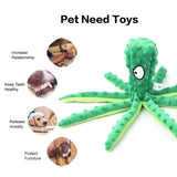 CPYOSN Dog Squeaky Toys Octopus - No Stuffing Crinkle Plush Toys for Puppy Teething, Durable Interactive Chew Toys for Small, Medium and Large Dogs Training and Reduce Boredom, 2 Pack