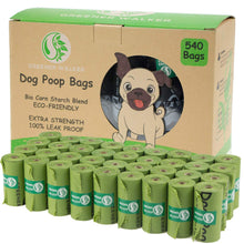 Load image into Gallery viewer, Greener Walker Poop Bags for Dog Waste-540 Bags,Extra Thick Strong 100% Leak Proof Dog Waste Bags (Green)
