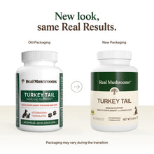 Load image into Gallery viewer, Real Mushrooms Turkey Tail Capsules for Pets –Cat Probiotics &amp; Dog Vitamins – Organic Mushroom Supplement for Dogs &amp; Cats – Supports Daily Balance &amp; Well-Being Non-GMO, 90 ct
