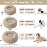 WNPETHOME Calming Dog Beds for Large Dogs, Anti-Anxiety Donut Large Pet Bed, Fluffy Faux Fur Plush Dog Bed，Warming Cozy Soft Round Lagre Dogs Bed for Pet, Cat Cuddler Cushion Bed