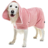 Lucky Pooch® Dog Robe - Luxurious Dog Bathrobe - Ultra Absorbent Dries Your Dogs in Minutes! Double-Layer, Super Soft Towel and Bath Robe All in One (XXL, Dusty Pink)