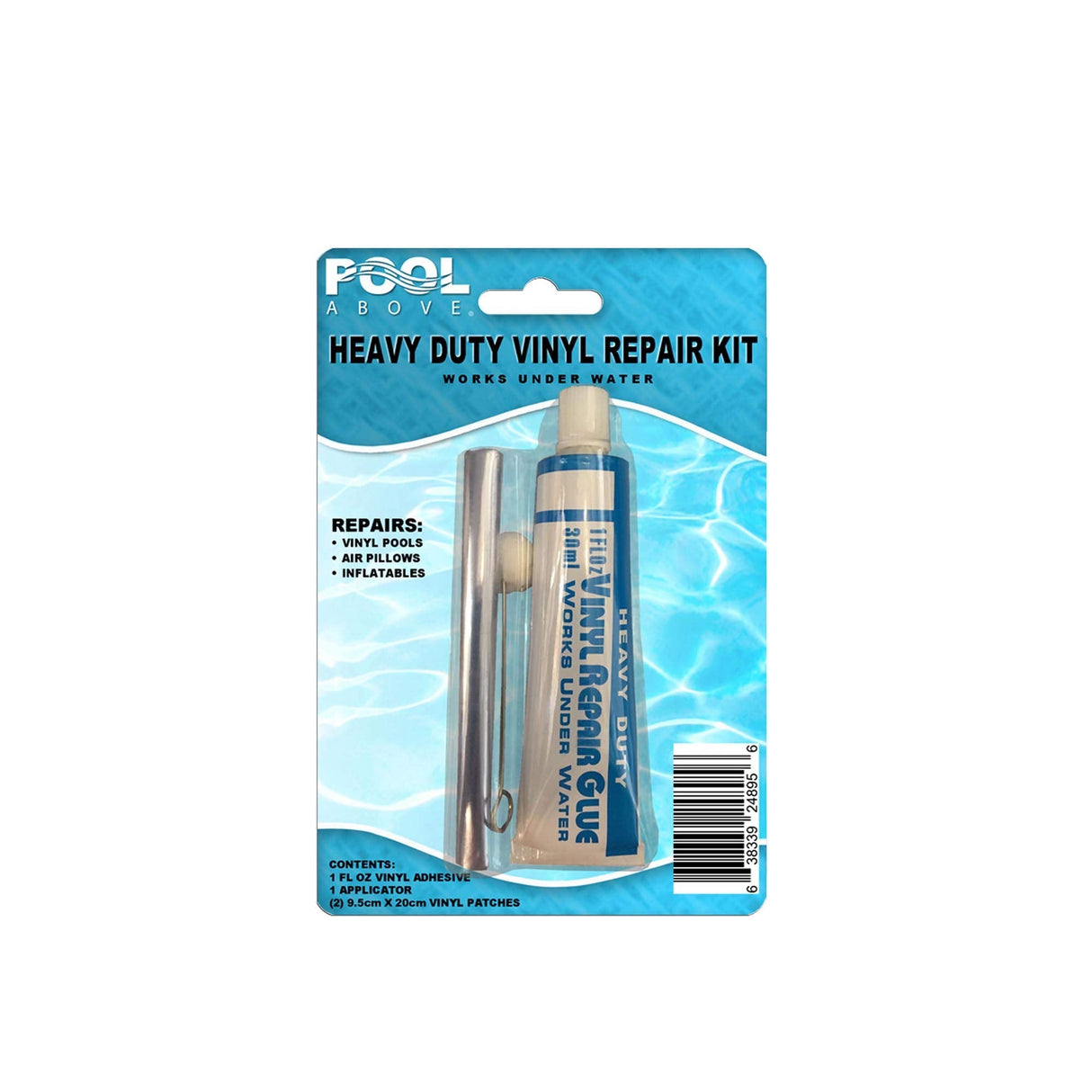 Heavy Duty Vinyl Repair Patch Kit for Above-Ground Pool Liner Repair; Glue and Patch Inflatables; Boat; Raft; Kayak; Air Beds; Inflatable Mattress Repair Blue