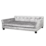 BingoPaw Large Dog Sofa Couch: Luxury Extra Large Pet Couch Made by Deluxe Tufted Velvet - European Court Style Doggy Chaise Daybed with Attached Cushion for Giant Breed Dogs up to 120lbs