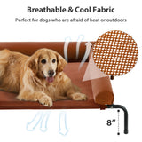 RRPETHOME Large Elevated Cooling Dog Bed, Raised Dog Cot Beds for Large Dogs, Elevated Outdoor Pet Cot, Chew Proof Portable Cooling Pet Cot with Skid-Resistant Feet and Breathable Mesh