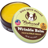 Natural Dog Company Wrinkle Balm for Dogs – Dog Wrinkle Balm for Skin Folds, Facial Creases & Wrinkles, Lick-Safe Wrinkle Cream for Bulldogs, Pugs & Bully Breeds, Daily Winter Skin Care, 4 oz Tin