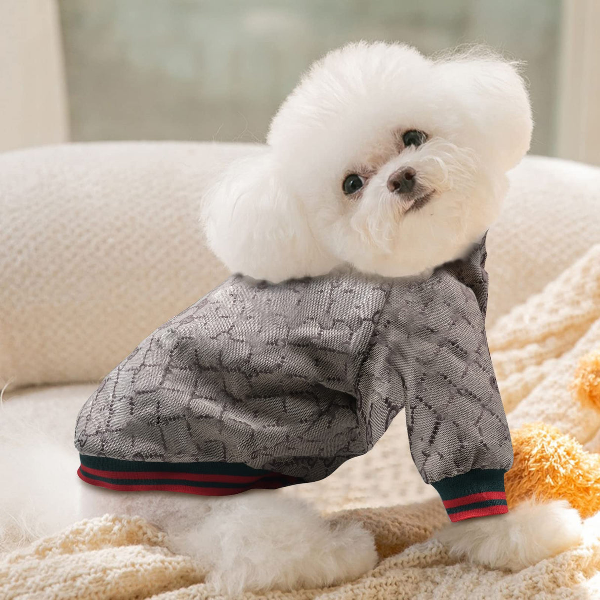 Dog Hoodie Classic Designer Puppy Coat Luxury Puppy Clothing Warm Pet Dog Coat Zipper Design Easy On/Off Teddy Clothing Chihuahua Clothes French Bulldog Clothes S