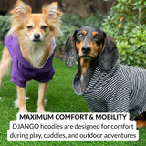 DJANGO Dog Hoodie – Warm Winter Dog Sweater & Fully Lined, Cozy Sweatshirt for Small & Medium Dogs, Dachshunds – Soft, Stretchy, Puppy Hoodie with Leash Portal, Elastic Waistband – Quartz Pink, Small