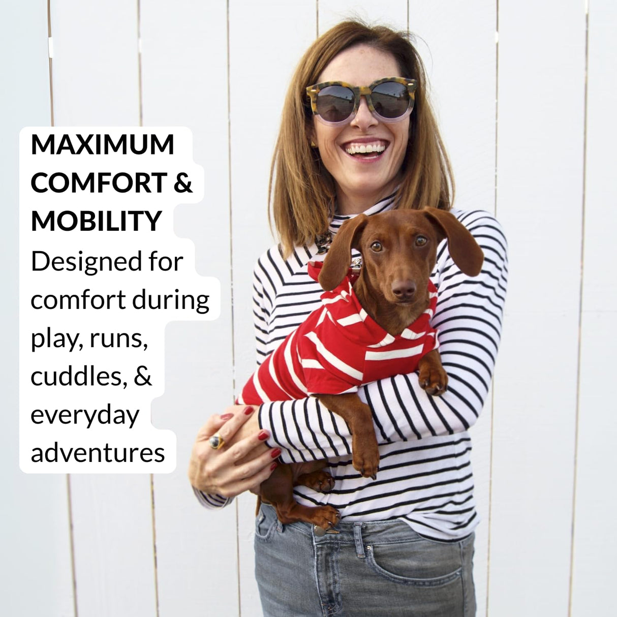 DJANGO Dog Hoodie – Warm, Lightweight, Soft & Stretchy Dog Sweater with Hood, Harness Hole & Elastic Waistband – Cozy Sweatshirt for Small Dogs up to 25 lbs, Dachshunds & Puppies – Crimson Red, Small