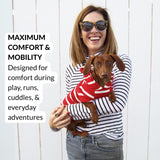 DJANGO Dog Hoodie – Warm, Lightweight, Soft & Stretchy Dog Sweater with Hood, Harness Hole & Elastic Waistband – Cozy Sweatshirt for Small Dogs up to 25 lbs, Dachshunds & Puppies – Crimson Red, Small