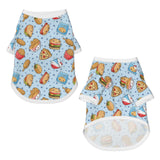 Cute Fast Food Dog T Shirt Dogs Cats Cotton Shirts Short Sleeve Clothes Soft Stretchy Pet Costume Doggy Outfit Pullover Jumper Puppy Sweatshirt Large