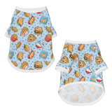 Cute Fast Food Dog T Shirt Dogs Cats Cotton Shirts Short Sleeve Clothes Soft Stretchy Pet Costume Doggy Outfit Pullover Jumper Puppy Sweatshirt Large