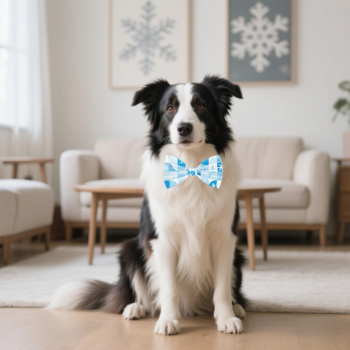 Pai Sence 30 PCS Winter Dog Bow Ties Bulk for Medium Large Dogs Winter Dogs Bowties with Adjustable Ties Bow Ties Party Grooming L