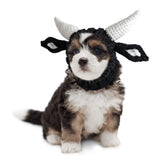 Zoo Snoods Bull Costume - Warm Knit Cow Dog Snood Wrap for Pets, Neck Ear Cover Protection for Halloween Winter (Small)