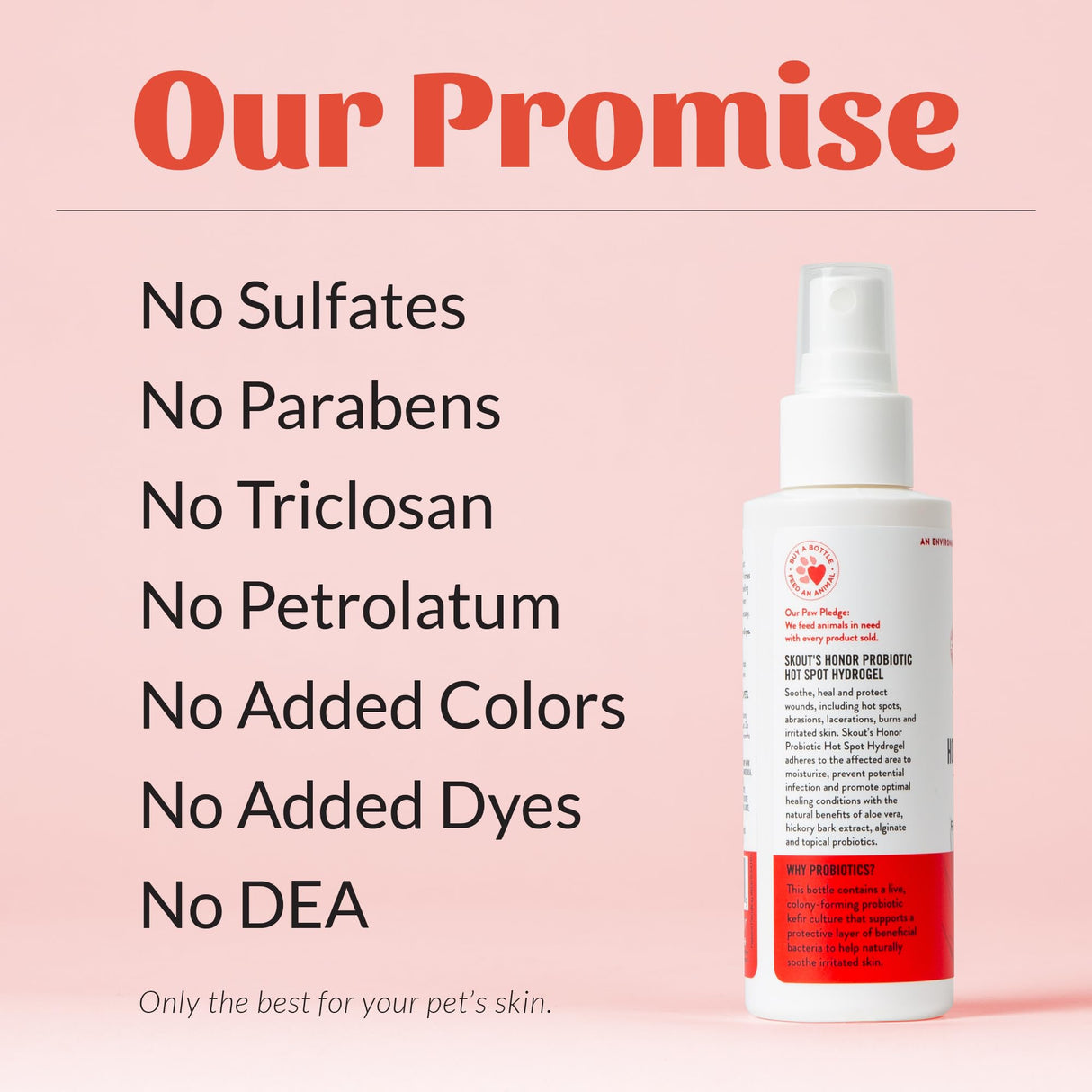 SKOUT'S HONOR Probiotic Hot Spot Hydrogel - Natural Hot Spot Treatment, Soothes and Heals Wounds, Burns, and Irritated Skin, Safe for All Skin Types, 4oz