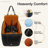 Dog Car Seat for Small Dogs, Dachshund Car Seat Booster Bed for Small Breeds – Non-Slip Base, Adjustable Straps, Washable Cover (Small Size Black)