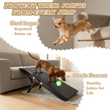 Dog Ramp for Couch, Birchwood Dog Bed Ramp for Small Dogs, 4-Level Adjustable (8.6"-20.9") Foldable Pet Ramp, Wide Non-Slip EVA Surface with Glow Strips, Solid Birchwood 200Lbs