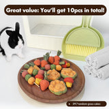Yuoaes Large Rabbit Litter Box Bunny Potty Training Corner Litter Pan Comes with Liners Rabbit Pee Pads, Small Animal Bedding Toilet for Guinea Pig, Ferret, Hamster, Bunnies (White)