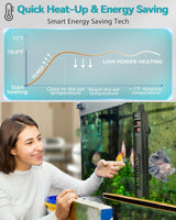 AHJ Aquarium Heater for 40-55-75 Gallon, 300W Submersible Fish Tank Water Heater with Accurate Temperature Control, Over-Temp Protect, Auto Shut-Off, Quick Heat up for Saltwater & Freshwater