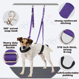 Dog Grooming Belly Strap - 3PCS Grooming Restraint Set Adjustable Belly Band Loops Strap with Padded Support & Loop Extension Straps Pet Grooming Harness Kit for Dogs (Sky Blue)