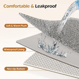 Tivray Dog Bed Cover, Washable Replacement Large Dog Bed Sheet with 3-Sided Continuous Zipper, Waterproof Liner, Soft Plush, Pet Mattress Fluffy Protector, 41x27x3 inches - M, Cover Only Grey