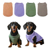 COOHAMS Dog Clothes, Stripe Dogs Shirts for Small & Medium Breeds, Pet Tank Top, Breathable Waffle Fabric Puppy Outfit, Shirt for Chihuahua, Yorkie, Dachshund, Corgi (4Pack, Medium)