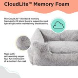 Best Friends by Sheri Lux Lounge Bed Calming Faux Fur Dog Bed, Gray, Large, 36" x 27"