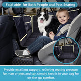 Lassie Heavy-Duty Dog Car Hammock with Mesh Window & Hard Bottom - Waterproof Back Seat Extender for Dogs Holds 400lbs, Non-Slip Pet Seat Protector, Universal Fit for SUV/Truck/Car