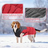 EMUST Dog Winter Coat XL, Thicken Fleece Lining Dog Snow Jacket Vest for Winter with Turtleneck, Adjustable Pet Puffer Jacket Snowsuit for Cold Weather, Red