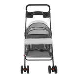 Dog Stroller with Casters, 40LBS Capacity Foldable Cat Pet Stroller with Storage Basket&Cup Holder, Foam Handle, Steel Frame for Small Medium Dogs Cats(Light Grey)